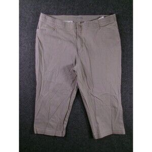 Riders Lee Pants Womens 18W Capri Indigo Stretch Khaki Mid Rise Back Welt Casual